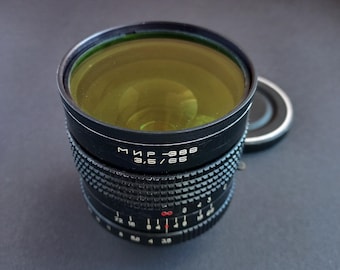 Vintage lens Mir 38B 3,5/65 Geteste retrolens Meetzoekerlens cameralens Klassieke lens Retrostijl Vintage filmcamera 35 mm lensverzamelaar