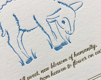 Lamby Letterpress and FOIL Christening Invitations