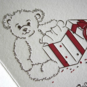 Teddybär-Buchdruck-Dankeschön-Karte