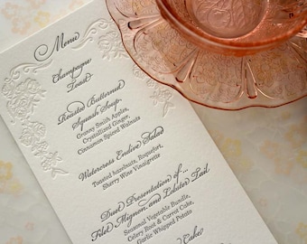 Versailles -  Letterpress Menu Cards. Set of 100