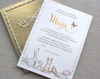 Foil embellished Birth Announcements / Baptism Invitations