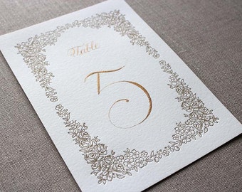 Letterpress Table Numbers or Note Cards