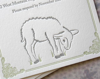 Lamby Letterpress Birth Announcements