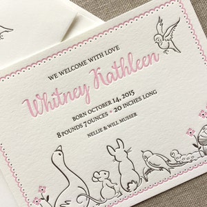 Letterpress personnalisée Faire-part de naissance