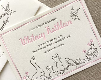 Custom Letterpress Birth Announcements