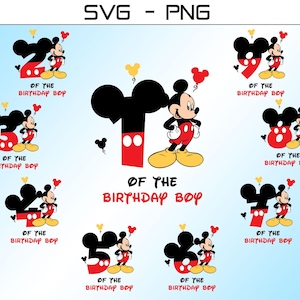 Mouse Birthday Boy SVG PNG Bundle (Digital Download)
