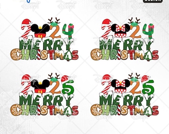 Weihnachtsreise SVG PNG Bundle: Mickey & Minnie, 2024 2025 (Digitaler Download)