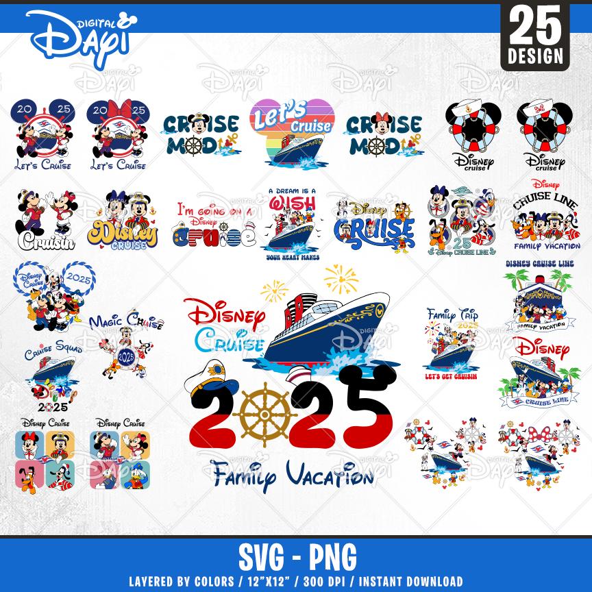 2025 Cruise Trip Bundle SVG PNG, 2025 Family Vacation Png, Family Trip Sublimation Design, Vacay Mode, Magical Kingdom Svg, Cruise Trip 2025