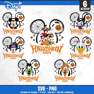 Halloween Mouse And Friends Svg Bundle,Halloween Masquerade Svg,Trick Or Treat Cartoon Character,Layered Svg by colors,Cut files for Cricut.