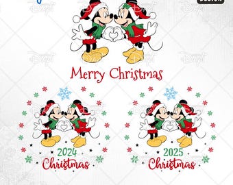 Weihnachten Maus Paar SVG PNG: Zeichentrickfiguren Schnittdateien (Digitaler Download)