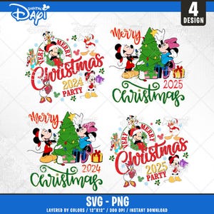 Très joyeux Noël 2024 2025 fête souris amis SVG PNG, Magic Kingdom amis Noël, chemise assortie famille, Noël vacances Svg Png