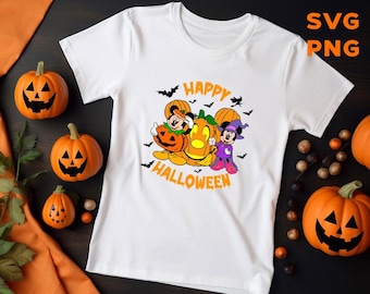 Happy Halloween Cartoon Mouse Pumpkin SVG-bundel (digitale download)