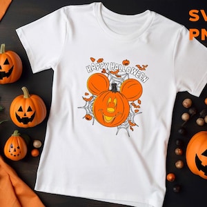 Happy Halloween Pumpkin Mouse Head Halloween Svg Png, Sezon świąteczny Svg, Clipart dyni, Postacie z kreskówek, Warstwowy Svg, Pliki do cięcia dla Cricut