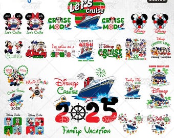 Weihnachten 2025 Kreuzfahrt SVG PNG Bundle: Familienurlaub Design (Digitaler Download)