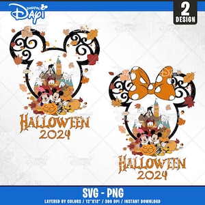 Halloween Mouse Castle SVG PNG: Cartoon Characters Cut Files (Digital Download)