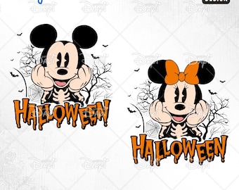Mouse Halloween Skeleton SVG PNG: Family Tee Design (Digital Download)