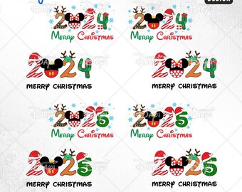 Weihnachtsferien SVG PNG Bundle, Micky Maus, 2024 2025 (Digitaler Download)