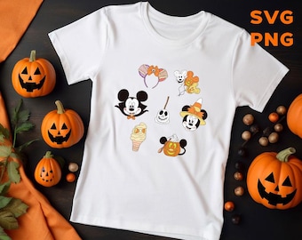 Halloween Mouse Cartoon Clipart: Layered SVG, Transparent PNG (Digital Download)