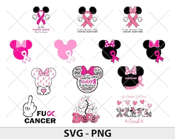 Breast Cancer Awareness SVG PNG Bundle: Ribbon Designs (Digital Download)