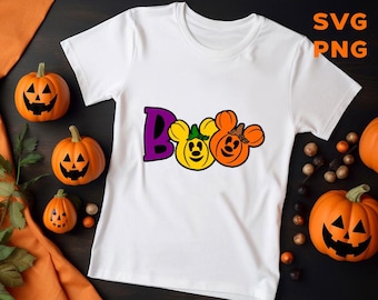 Muis BOO pompoen Svg Png: stripfiguren gesneden bestanden (digitale download)