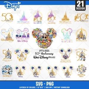 50th Anniversary Castle SVG PNG Bundle: Family Vacation Cut Files (Digital Download)