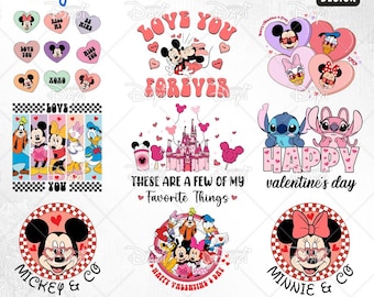 Valentine's Day Cartoon Characters SVG PNG Bundle (Digital Download)