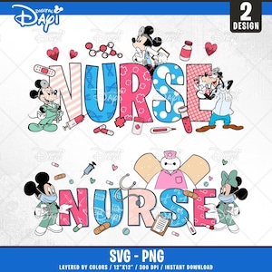 Cartoon Nurse SVG PNG: Layered Design, Cricut Cut Files (Digital Download)