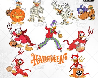 Donald Duck Halloween SVG: Cartoon Clipart Designs (Digitaler Download)