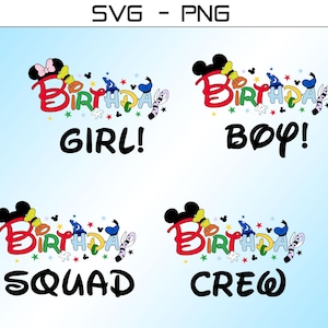 Archivos SVG PNG de Birthday Squad: Archivos Cricut de vacaciones familiares (Descarga digital)