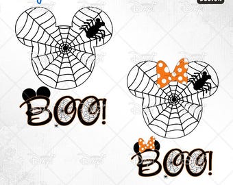 Gruseliger Spinnen-Maus Kopf SVG: Halloween Zeichentrickfiguren (PNG, Cut Files)