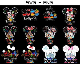 2025 Familienreise SVG PNG Bündel: Magisches Königreich Urlaub (Digitaler Download)