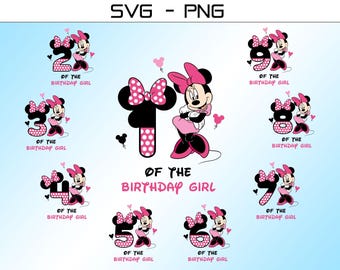 Pink Mouse Birthday Girl SVG PNG Bundle (Digital Download)