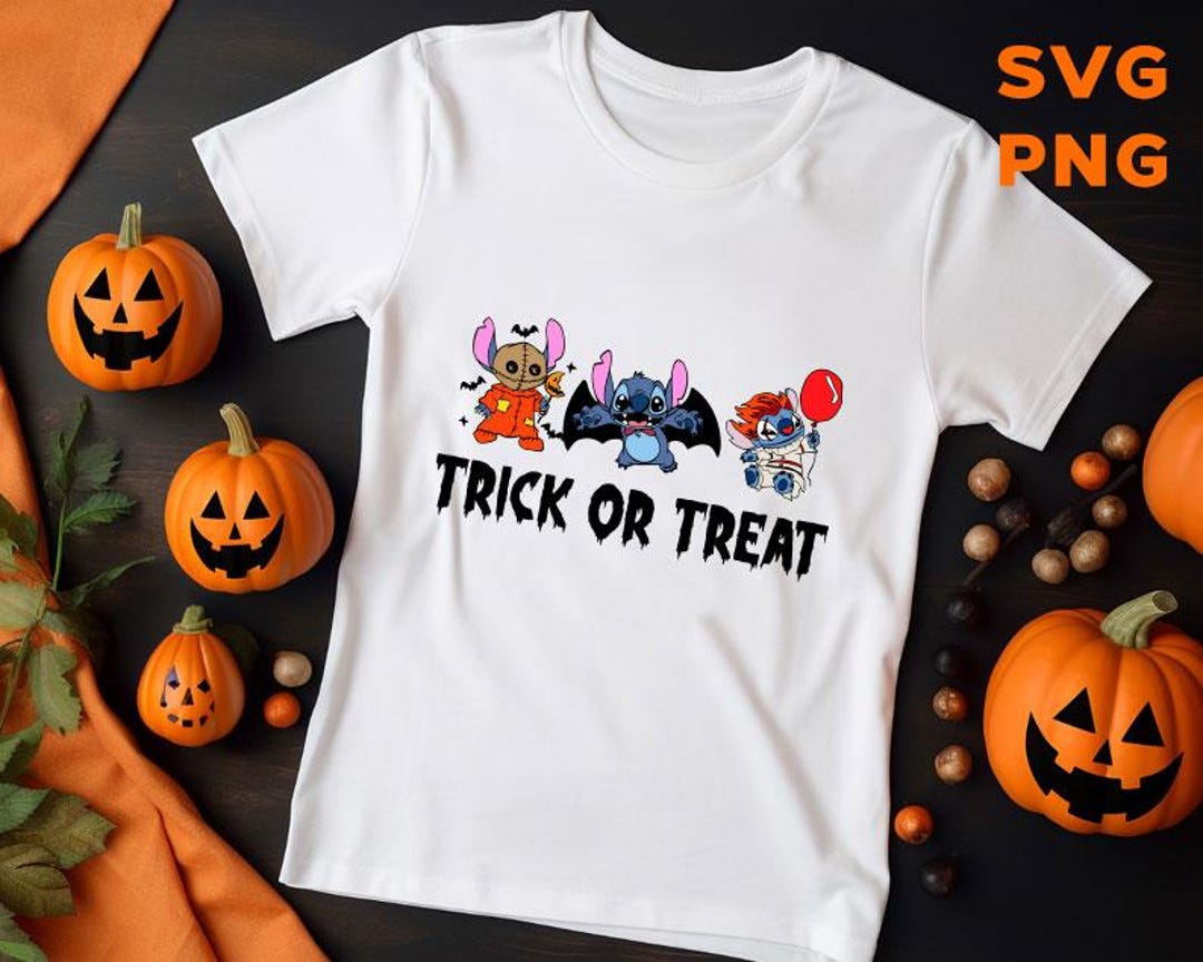Stitch Halloween Trick or Treat SVG PNG - Kid Shirt Cut File - Etsy