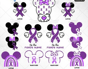 Lupus Awareness SVG Bundle: Purple Ribbon Krieger Designs (Digitaler Download)