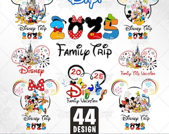 2025 Family Trip SVG PNG Bundle: 44 Vacation Designs (Digital Download)