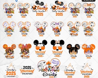 2025 Halloween Family Trip Design Bundle: Magical Kingdom SVG PNG (Digital Download)