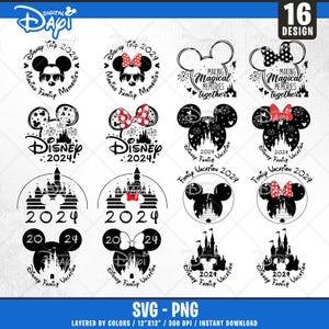 Family Vacation SVG Bundle: Magical Kingdom Designs (Digital Download)