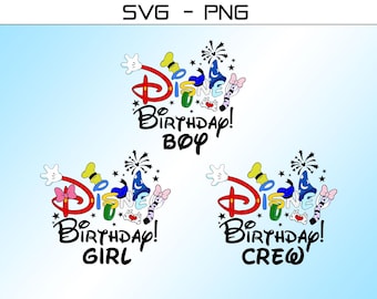 Ensemble Magical Kingdom Birthday SVG PNG : Vacances en famille (téléchargement numérique)