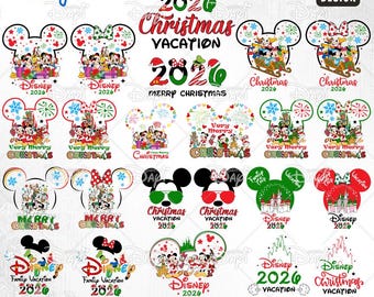 2026 Weihnachten Familienreise SVG PNG Bündel: Magisches Königreich Urlaub Design (Digitaler Download)