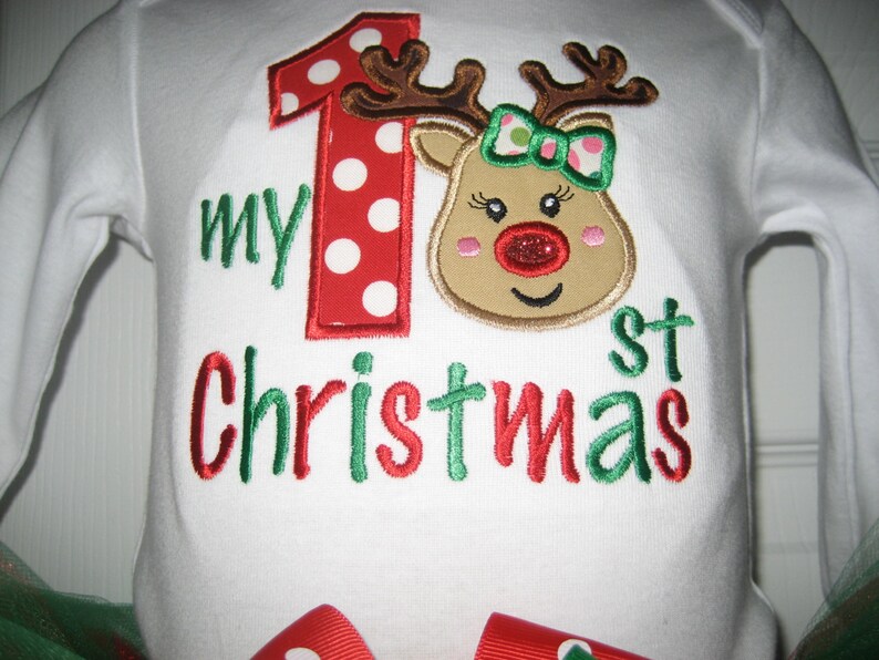 red and green tutu Baby girl first Christmas tutu set girls christmas tutu set personalized tutu set Christmas outfit christmas outfit