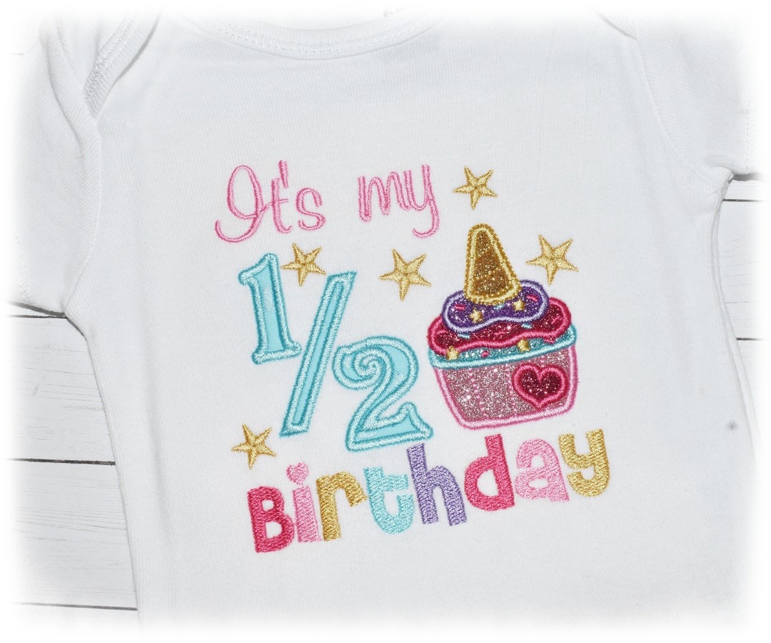 Half Birthday Bodysuit, Unicorn Birthday Bodysuit, 6 Months Birthday
