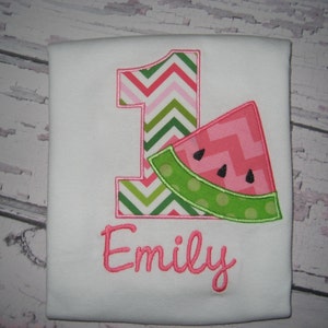 Baby Girl’s Birthday Watermelon shirt, Watermelon birthday shirt, cake smash, watermelon party, summer party, personalized shirt