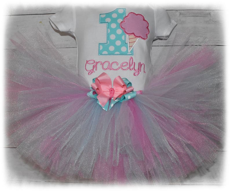 Cotton Candy party Circus party candy cake smash birthday outfit Baby girl Cotton Candy Birthday tutu set Cotton candy bodysuit