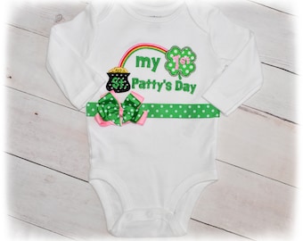 My First St. Patricks Day bodysuit, First St. Patricks Day shirt, St Patricks outfit, shamrock bodysuit, holiday first, green