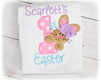 My First Easter Bunny bodysuit, monogrammed bodysuit, spring bodysuit, cake smash, spring bodysuit, easter outfit