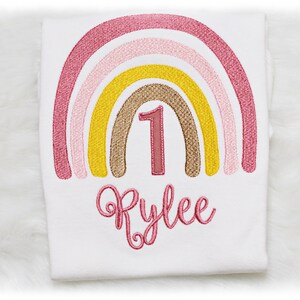 Boho Rainbow Birthday Bodysuit, First Birthday Rainbow Bodysuit, Rainbow party