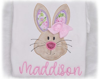 Easter bunny bodysuit, spring bodysuit, monogrammed bunny bodysuit, cake smash, easter outfit, purple pink, spring outfit, bunny