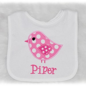 Bird Baby Bib, monogrammed bib, personalized bib, baby shower gift, Bird birthday bib, first Birthday, cake smash