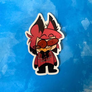 Alastor vinyl silly little guy sticker | Hazbin Hotel