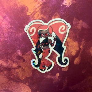 Velvette holographic sparkle vinyl sticker | Hazbin Hotel